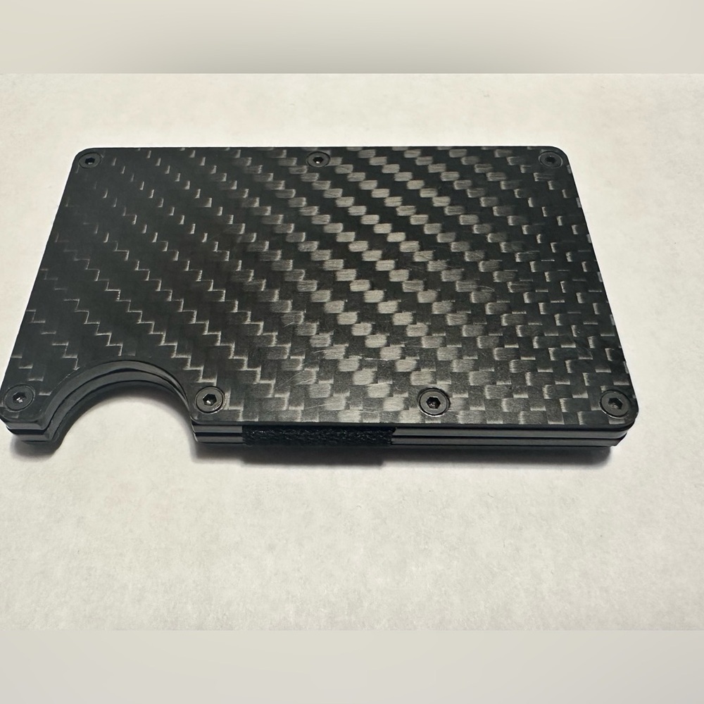 Carbon Fiber Card Holder with Cash Elastic